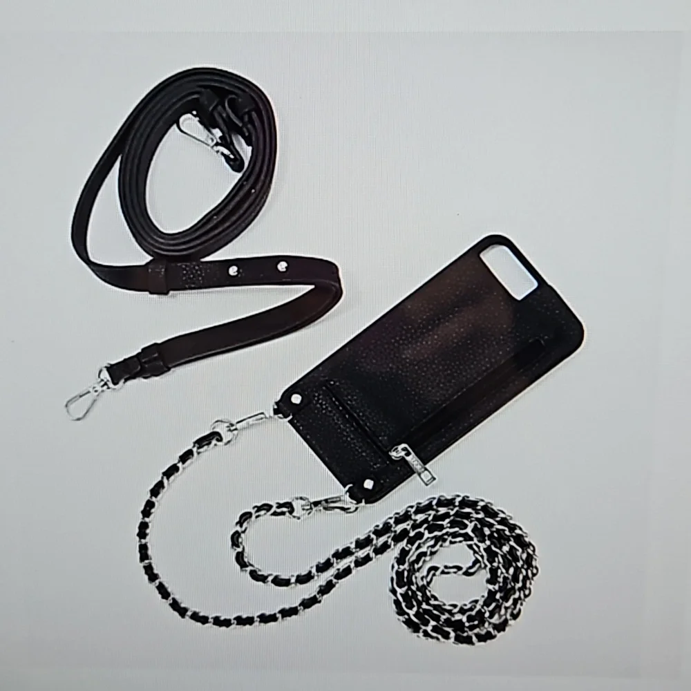 VICTORIA 3 PIECE- CROSSBODY CELL-PHONE CASE & STRAPS IN BLACK